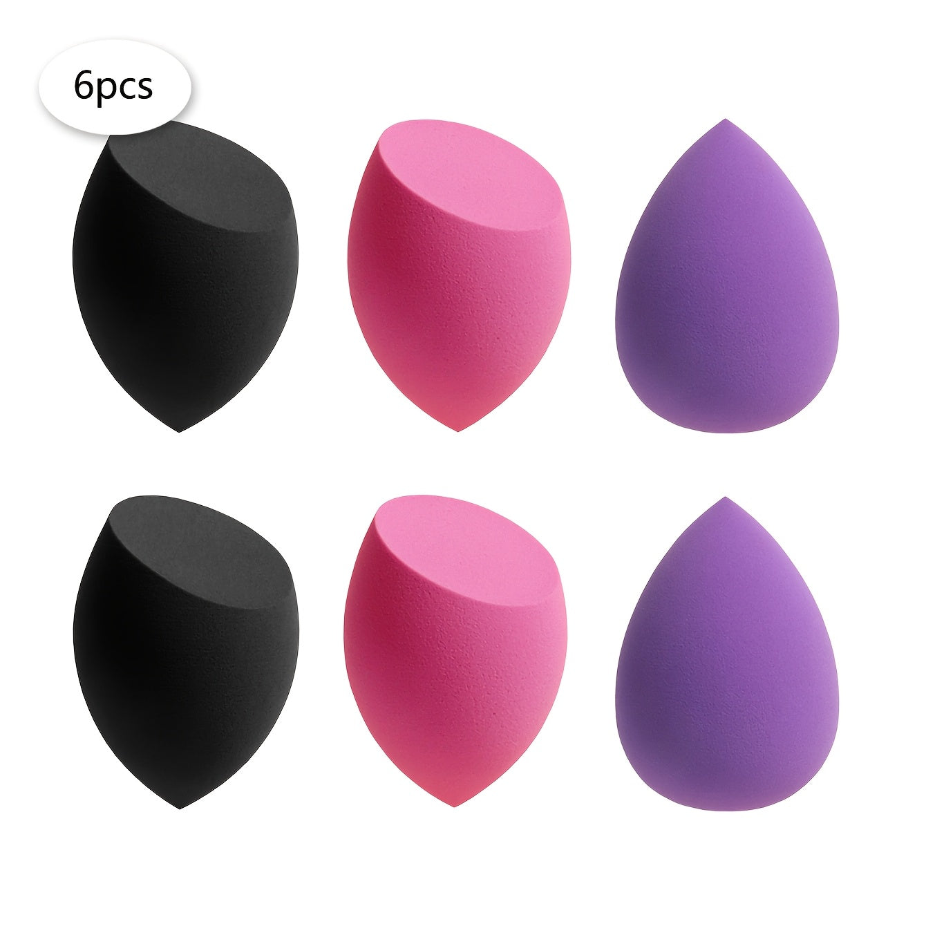 Medium size makeup sponge available in 3, 6, or 12 pieces. Random colors and shapes. Can be used with bb cream, liquid foundation, concealer, blush, etc. Expands when wet. Latex-free.