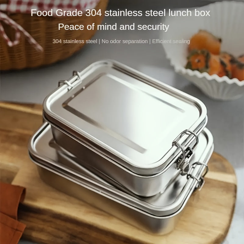 Leak-Proof Stainless Steel Lunch Box - One Piece, Durable and Portable with Sealed Compartment, Perfect for Student and Outdoor Dining