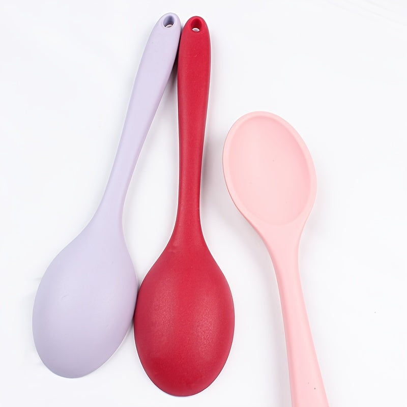 1 piece of silicone soup spoon for meals, kitchen cutlery, and tools.