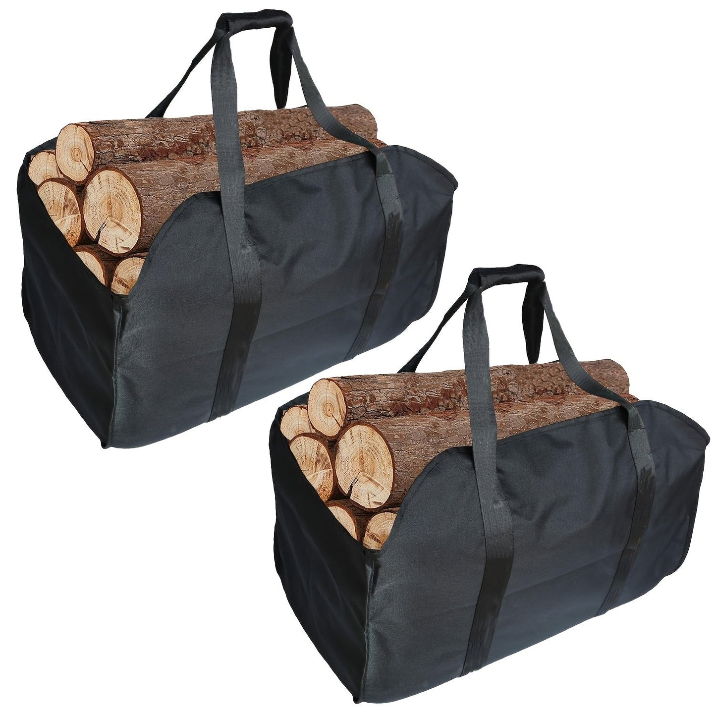 '- Firewood Moving Tote Bag Set of 2, made from Canvas Material
- Features Extra Large and Durable design
- Ideal for use with Fireplace, Wood Stove, Firewood, Log, Camping, Landscaping