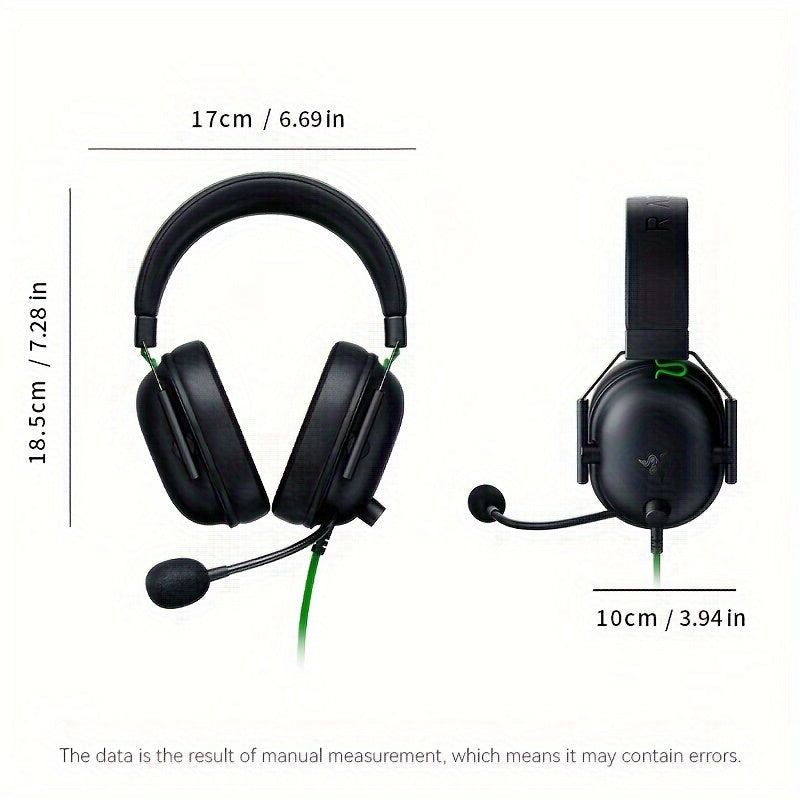 Razer BlackShark V2 X Gaming Headset with 7.1 Surround Sound and 50mm Drivers, Memory Foam Cushion, USB and 3.5mm Audio Jack, Non-Waterproof, for PC and Switch - Adult Game Headphones