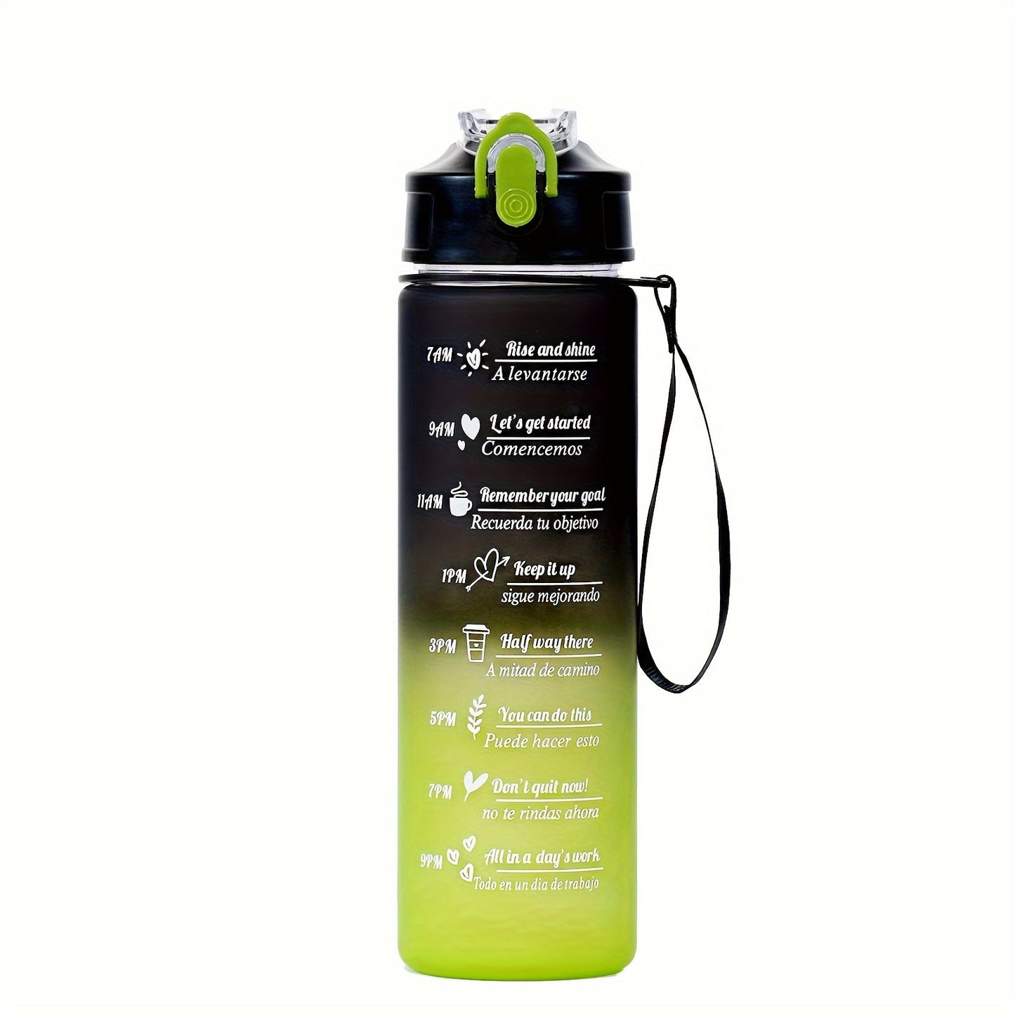 Motivational water bottle set for outdoor activities and fitness; ideal for camping, hiking, and birthday gifts.