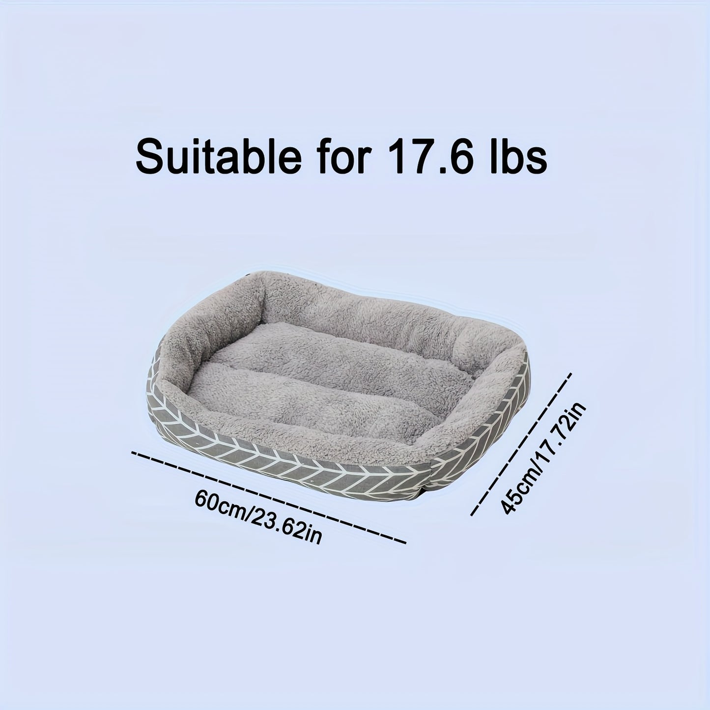 Stylish and durable pet bed for small dogs and cats with cozy pillow-style design and non-slip waterproof base. Made with polyester argyle pattern and polypropylene fiber filling for extra