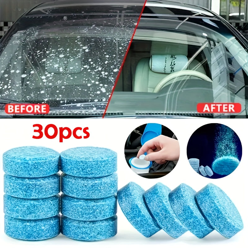 Car Glass Water Concentrated Wiper Tablets, 20/30/50pcs, for All Seasons, Cleans Oil Stains.