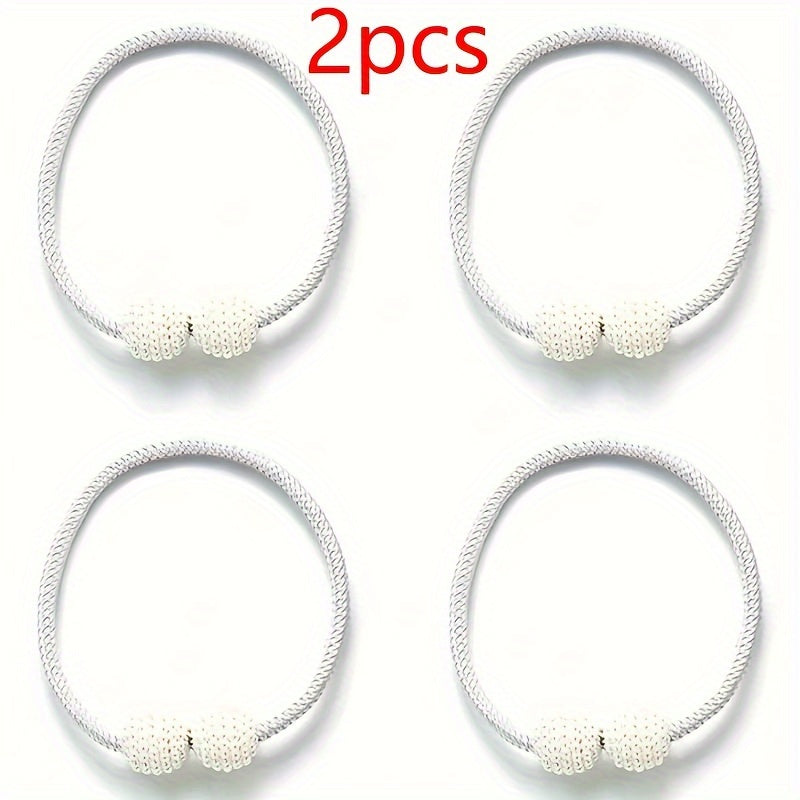 Set of 4 Vintage Style Magnetic Curtain Clips, Powerful No-Punch Pearlized Holdbacks for Window Treatments, Sturdy Plastic with Magnetic Closure