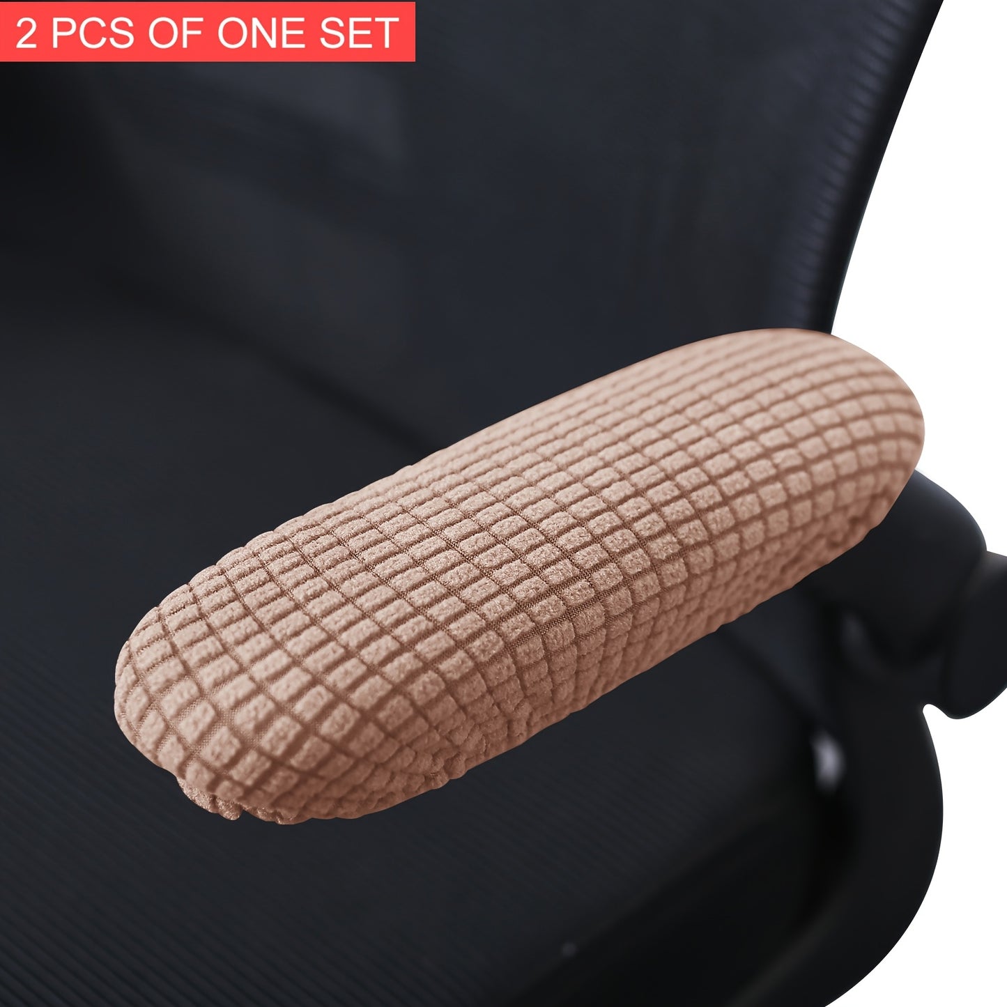 2-Pack T-Cushion Armchair Slipcovers made of stretchable polar fleece fabric. Machine washable with elastic-band closure. Polyester & spandex blend. Protects chairs from scratches & stains.