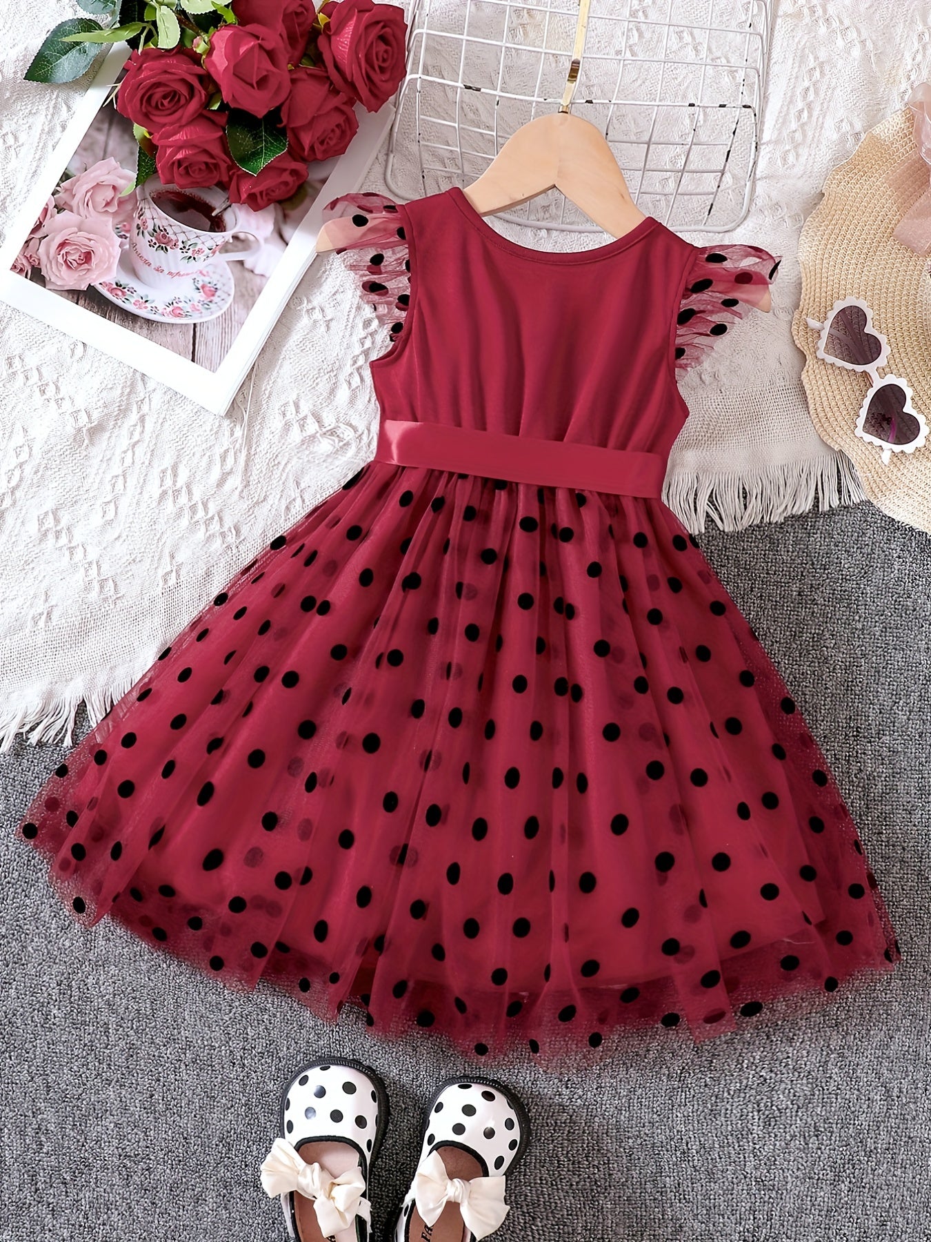 Polka Dot Tutu Princess Dress for Toddler Girls, Perfect for Parties and Vacations.