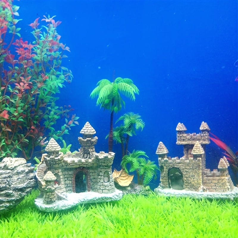 Magical Castle Aquarium Ornament for Fish Tanks and Reptile Boxes - Resin Decoration.