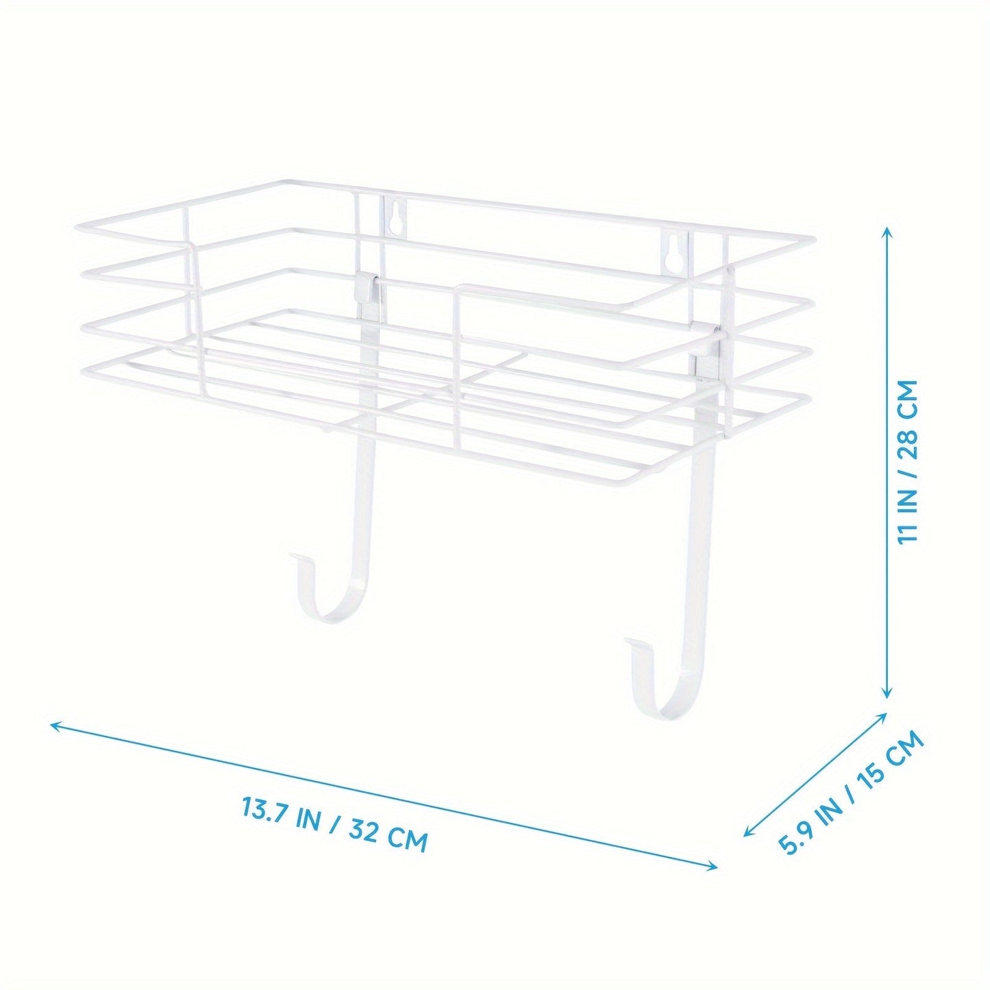 White Wall-Mounted Metal Ironing Board Hanger: Space-Saving Storage Solution for Laundry Room, No Electricity Required