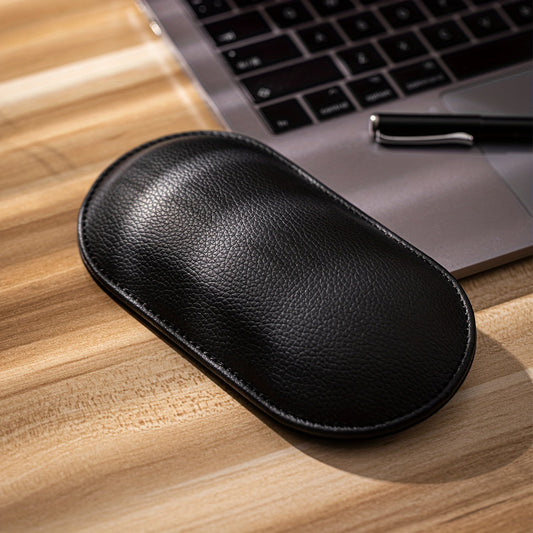 Black Desk Keyboard Wrist Guard Support Pad Set with Mouse Cushion - Memory Foam Anti-Skid Mouse Cushion, Ideal for Office Use