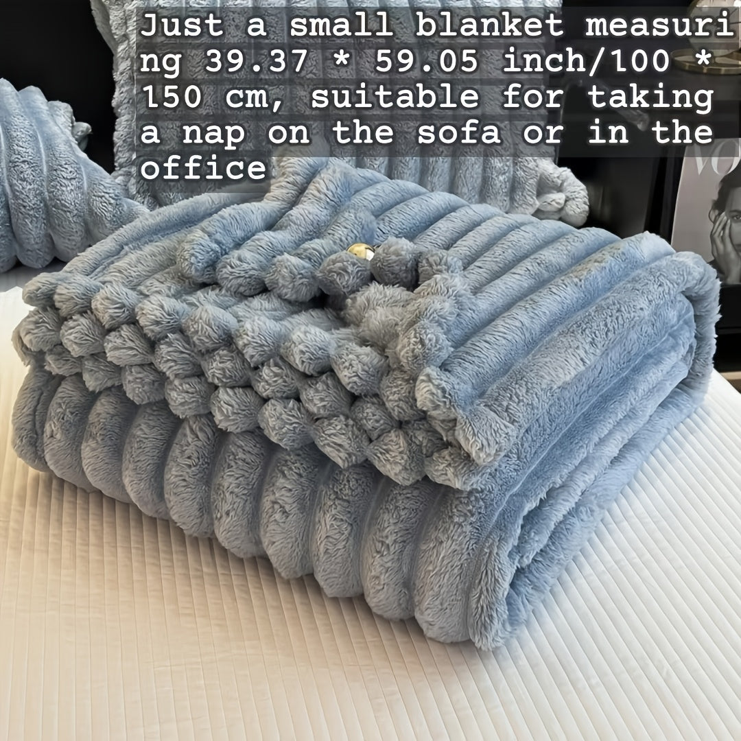 Modern Style Luxury Plush Blanket Throw - Cozy and Warm Flannel Blanket, Soft Sofa Blanket, Machine Washable, All-Season Multipurpose Striped Gift Blanket perfect for Office, Bed, Camping, Travel, and Naps.