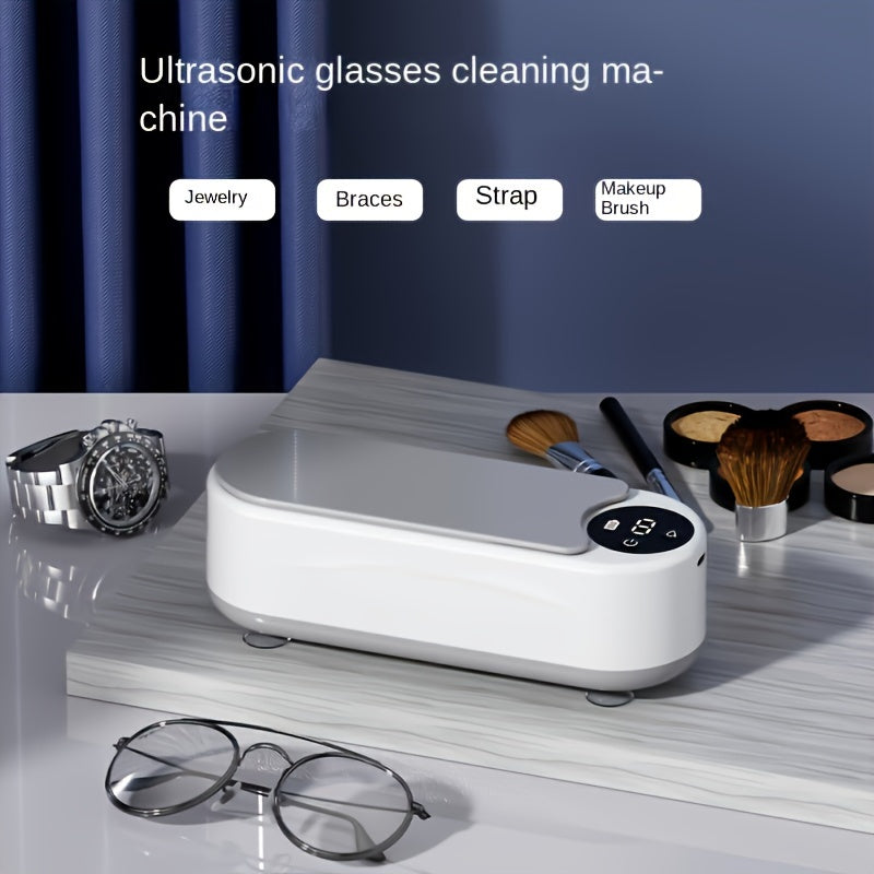 Multi-purpose cleaning machine for glasses, jewelry, and watches - includes vibration washing box, non-toxic cleaning process, and gentle non-woven fabric.