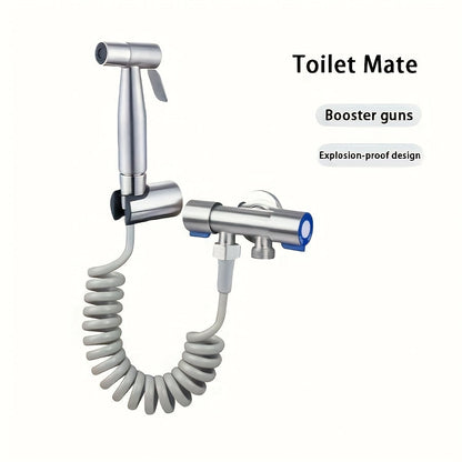 [Bestseller] Stainless Steel Handheld Bidet Sprayer Set, No Electric Required, Toilet Shower Attachment for Improved Hygiene|Contemporary Bathroom|Includes Flexible Hose