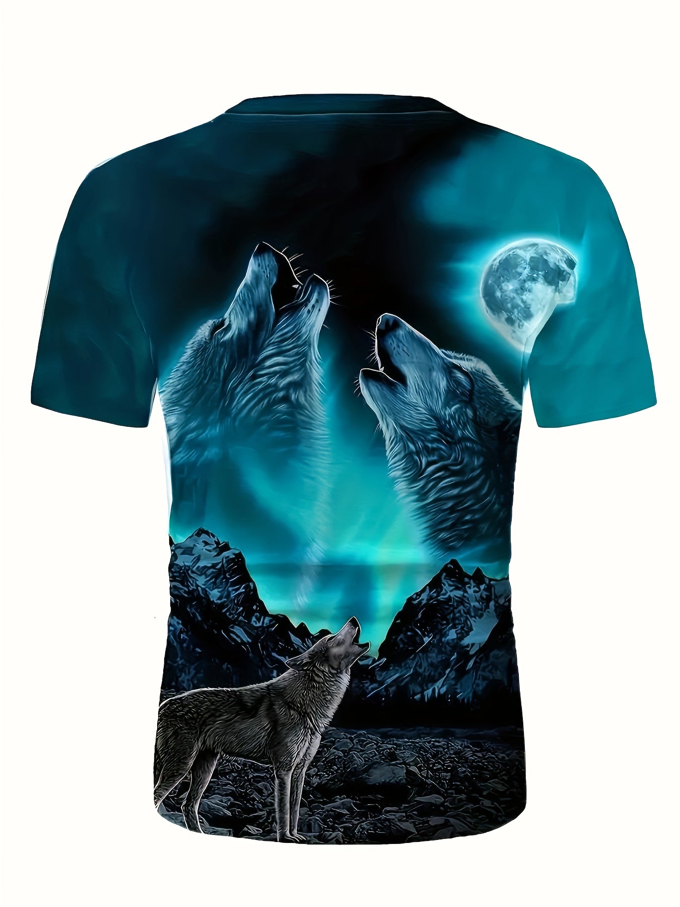 Men's 3D Wolf Print T-Shirt - Ideal for Summer Outdoor Activities