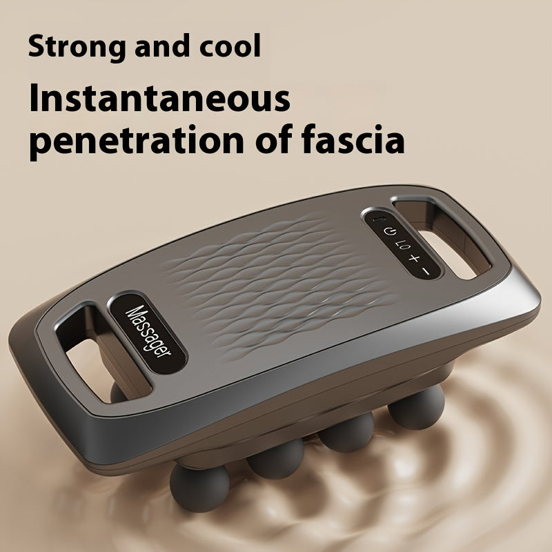 1pc Ten-Head Fascia Gun Massager with 9 modes, 9 intensity levels, high-speed motor, rechargeable battery, USB charging, LED display, for whole body.