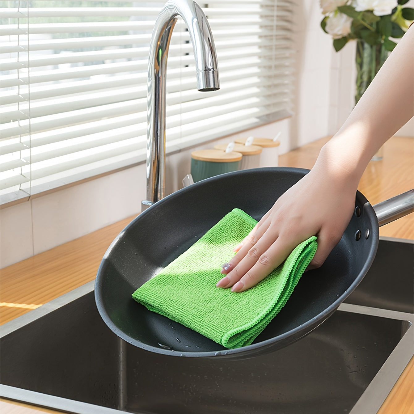 Pack of Microfiber Cleaning Cloths - Made from Woven Polyester, Ensures Streak-Free Shine on Multiple Surfaces such as Outdoor, Bathroom, Kitchen, and Patio - Highly Absorbent Towels, Ideal as Gifts for Christmas or Halloween