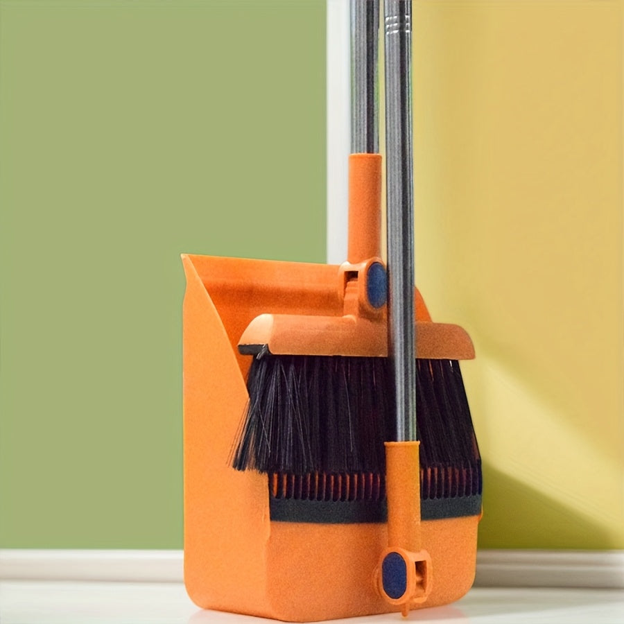 Premium Home Cleaning Broom and Dustpan Set with Extendable Handle - Featuring Innovative Pet Hair Remover with Comb Teeth Design for All Areas of the Home - Ideal for Living Room, Bedroom, Kitchen, and Hard Floors - Made with Durable Unflagged Bristles