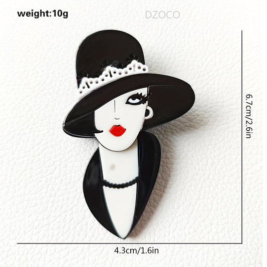 Classic Acrylic Brooch with Unique Design, Stylish and Sophisticated Accent for Women's Formal Attire, Ideal for Scarves and Jackets