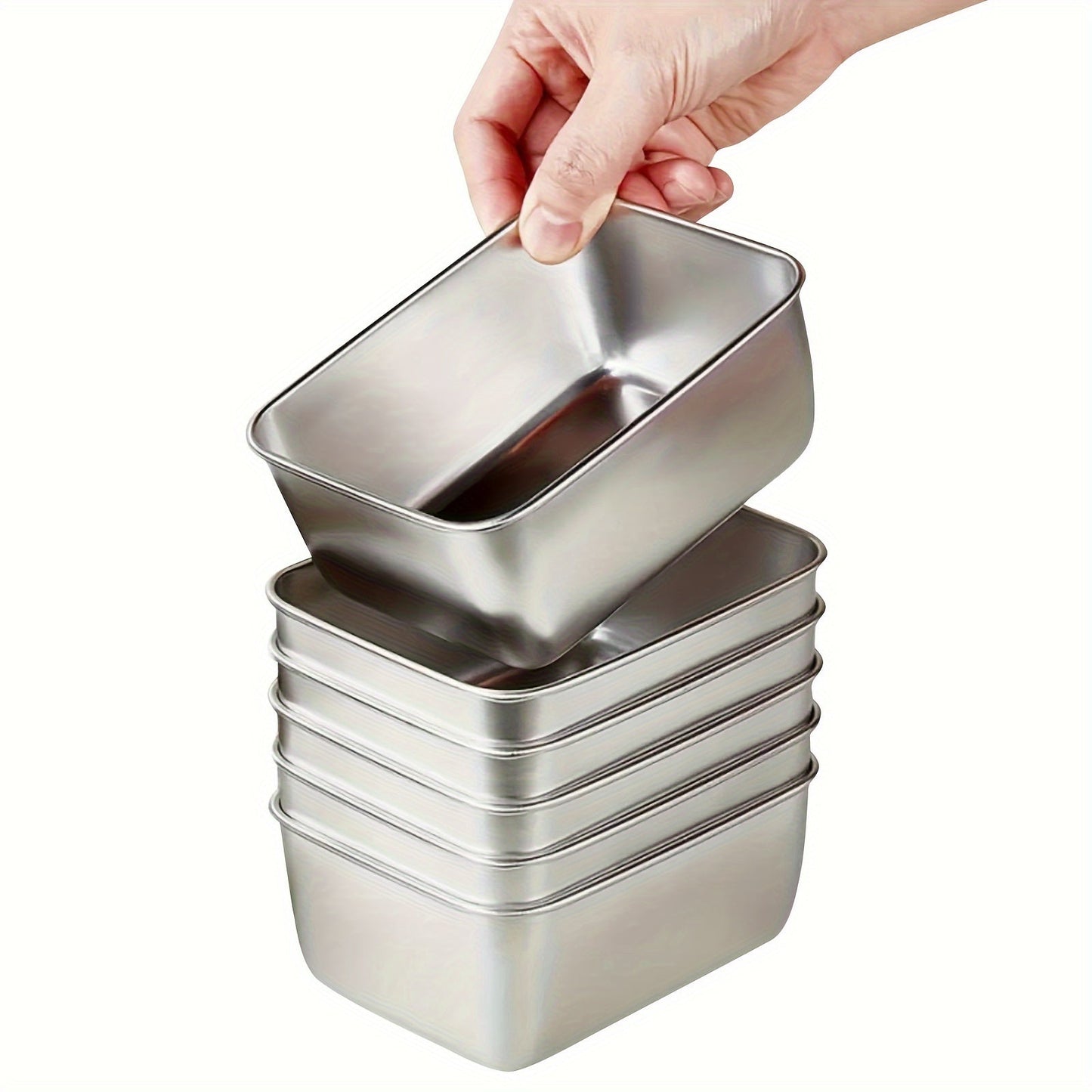 Stainless Steel Storage Container Set of 6, with Lids for Freshness - Ideal for Meal Prep, Meat, Fruit, Vegetables - Stackable and Reusable - Perfect for Kitchen Organization and Storage - Includes Kitchen Accessories