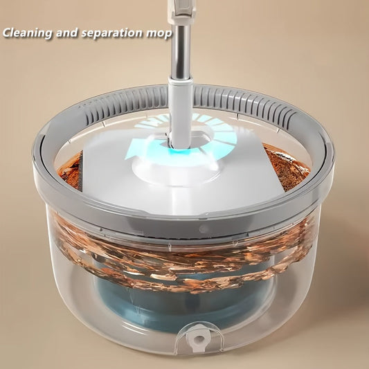 Oson tozalash tartibini osonlik bilan amalga oshiring, Easy-Clean Spin Mop & Bucket Set - oshxonalar, hammomlar va yashash xonalari uchun ideal bo'lgan qo'l bilan tozalashsiz yuvish.