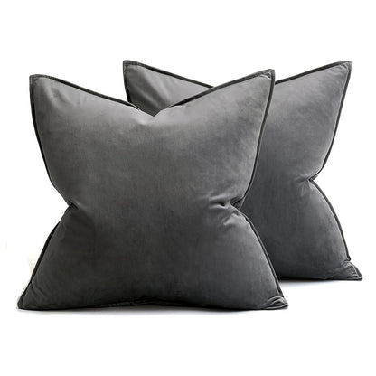 Set of 2 Soft Velvet Throw Pillow Covers for Sofa, Bedroom, Car - No Pillow Insert Included