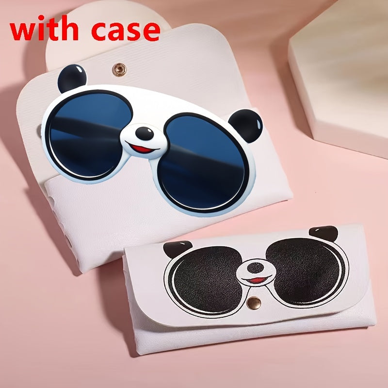 Outdoor Cartoon Panda Glasses for Kids, with Optional Glasses Case, a Cute and Fashionable Gift for Children.