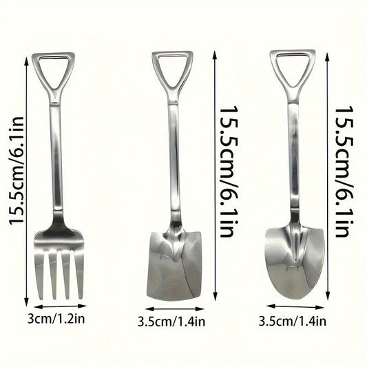 Mini Dessert Spatulas and Forks Set - 24-Piece Classic Stainless Steel Cake Server, Espresso Spoon, and Stirrer - Ideal for Home Parties, Restaurants, and Cafés - Shiny Silver Cutlery Set with No Wood or Electric Components