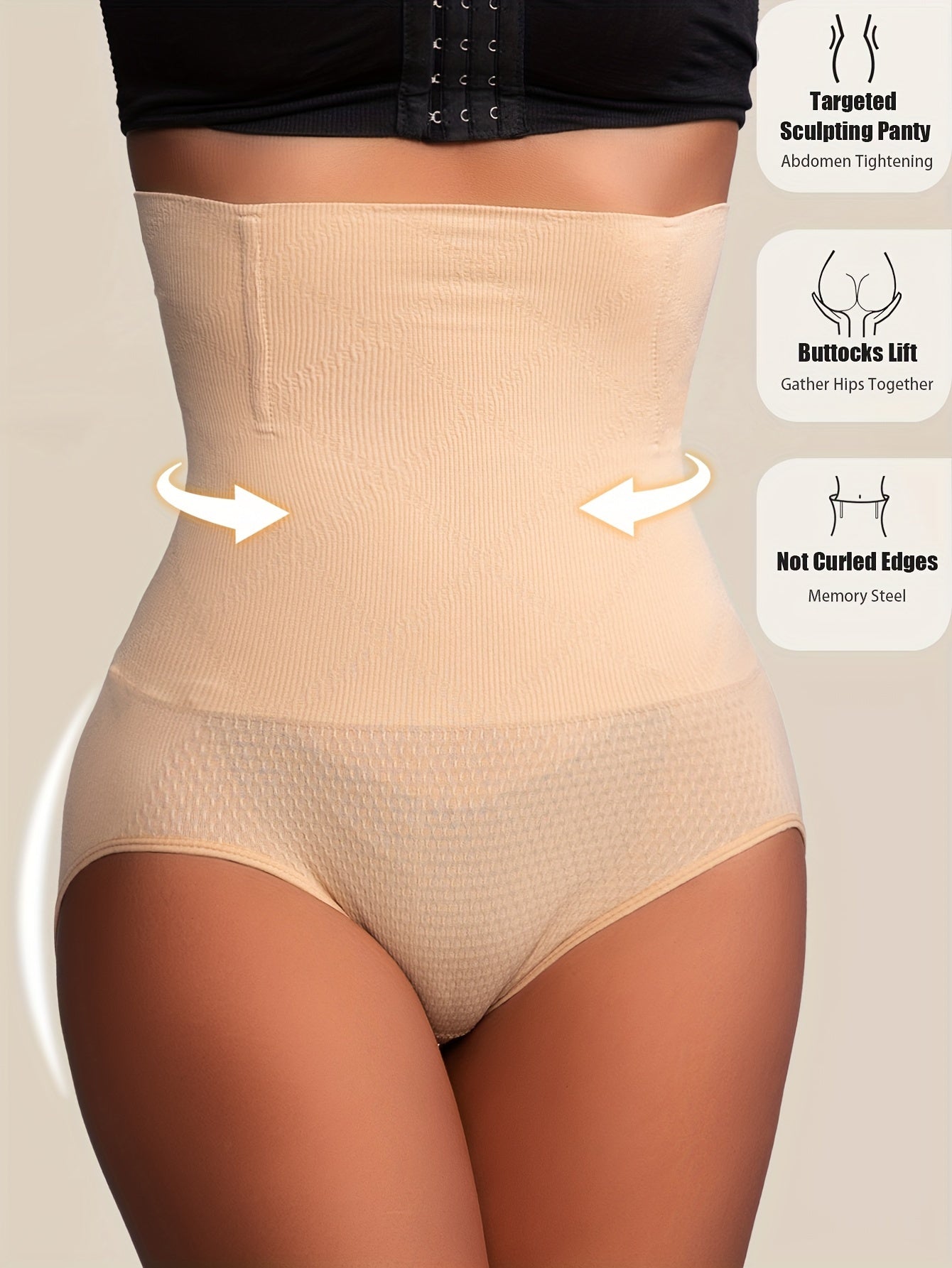 High waist shaping panties for women, for flat belly control and butt lifting.