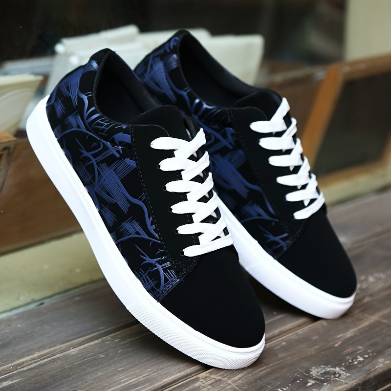 Men's fashion canvas sneakers, low-top lace-up skateboard shoes that are comfortable, lightweight, breathable, and durable for all seasons.