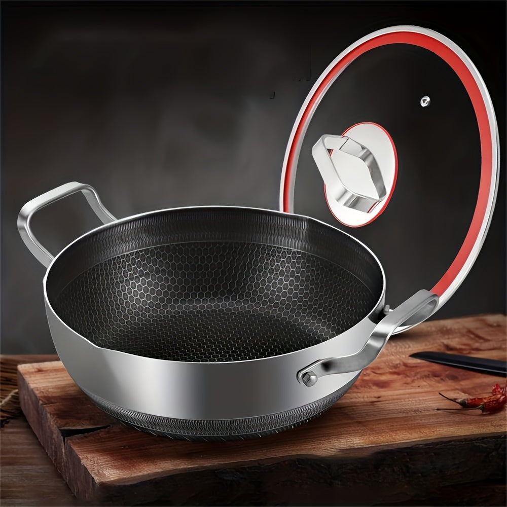 Silver Double-sided Honeycomb Frying Pan