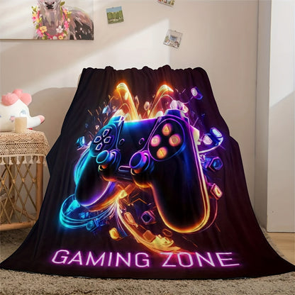 The Ultra-Soft Game Controller Print Throw Blanket is the perfect gift for gamers, suitable for all seasons. It provides cozy and comfortable warmth for relaxing on the couch, bed, or during office naps.