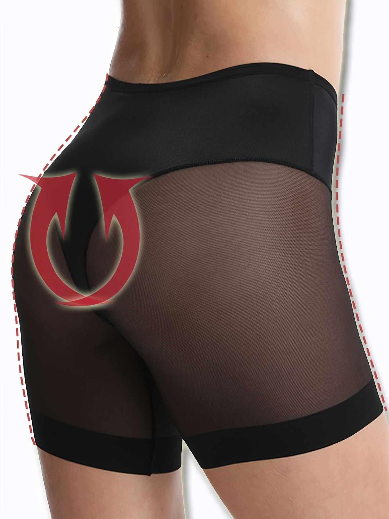 Butt lifting tummy control shorts for women, comfortable and breathable with contrast mesh shaping.