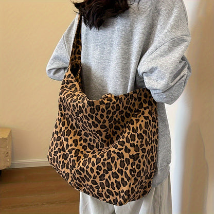 Leopard Print Tote Bag for Women – Stylish, Large Capacity, Versatile, Zipper Closure