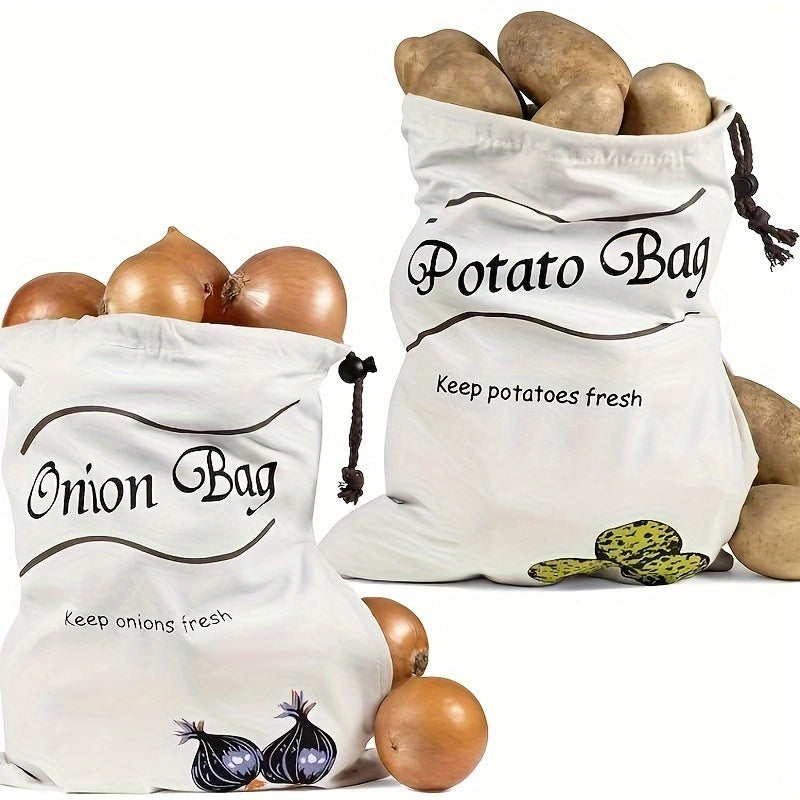 Long-lasting Canvas Bag for Storing Vegetables - Preserves Potatoes and Onions, Prevents Sprouting, and Organizes Kitchen