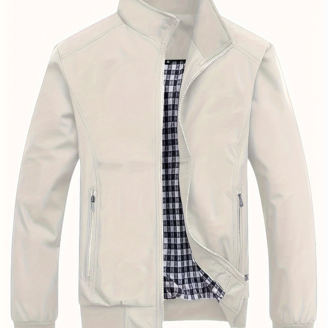 Men's versatile band collar zip-up jacket for outdoor sports and daily life.