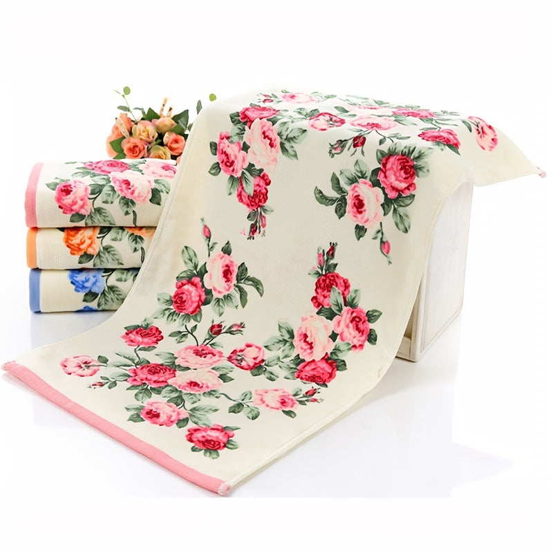 Bohemian flower cut velvet towel set includes bath towel, beach towel, and wash cloths in women's bathroom fashion. Sizes range from 34*74cm to 70*135cm, soft and absorbent.