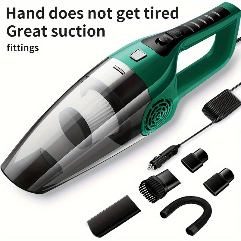 Portable car vacuum cleaner with strong suction power for effective dust removal.