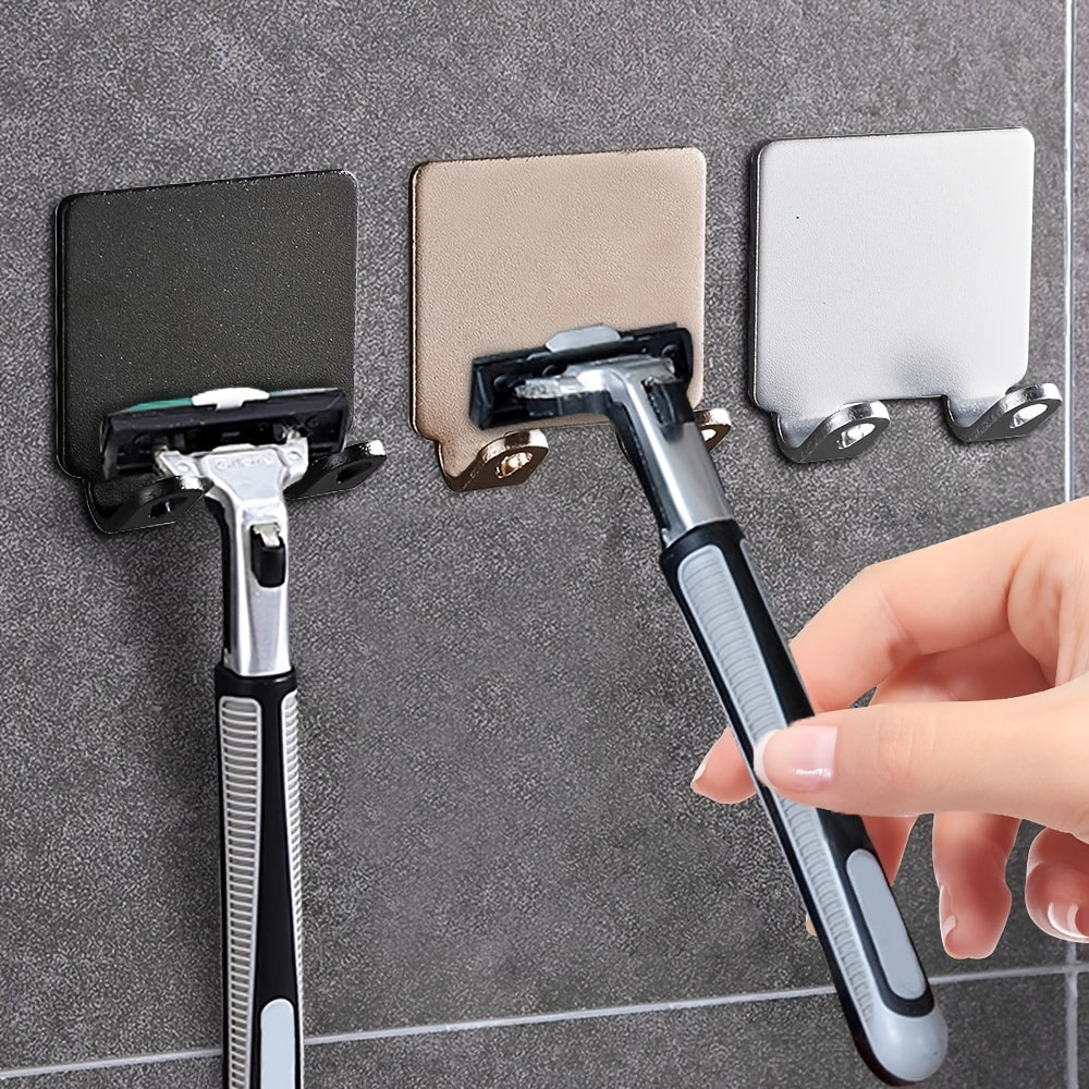 Punch-free razor holder made of space aluminum for bathroom storage