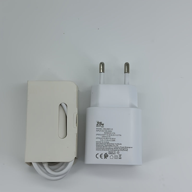 Samsung Galaxy S23 Ultra, S22, Note 20, S24 Fast Charging Plug 25W PD USB Type-C Charger