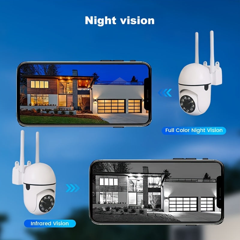 Anyazhineng offers a 5-pack of wireless surveillance cameras featuring 1080P HD video quality, 360° pan-tilt functionality, two-way audio communication, motion detection capabilities, night vision technology, Wi-Fi connectivity, USB power source, round