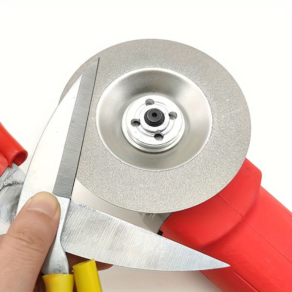 100mm Diamond Grinding Wheel Attachment for Rotary Tools, Manual Sharpening Utility without Electricity or Battery