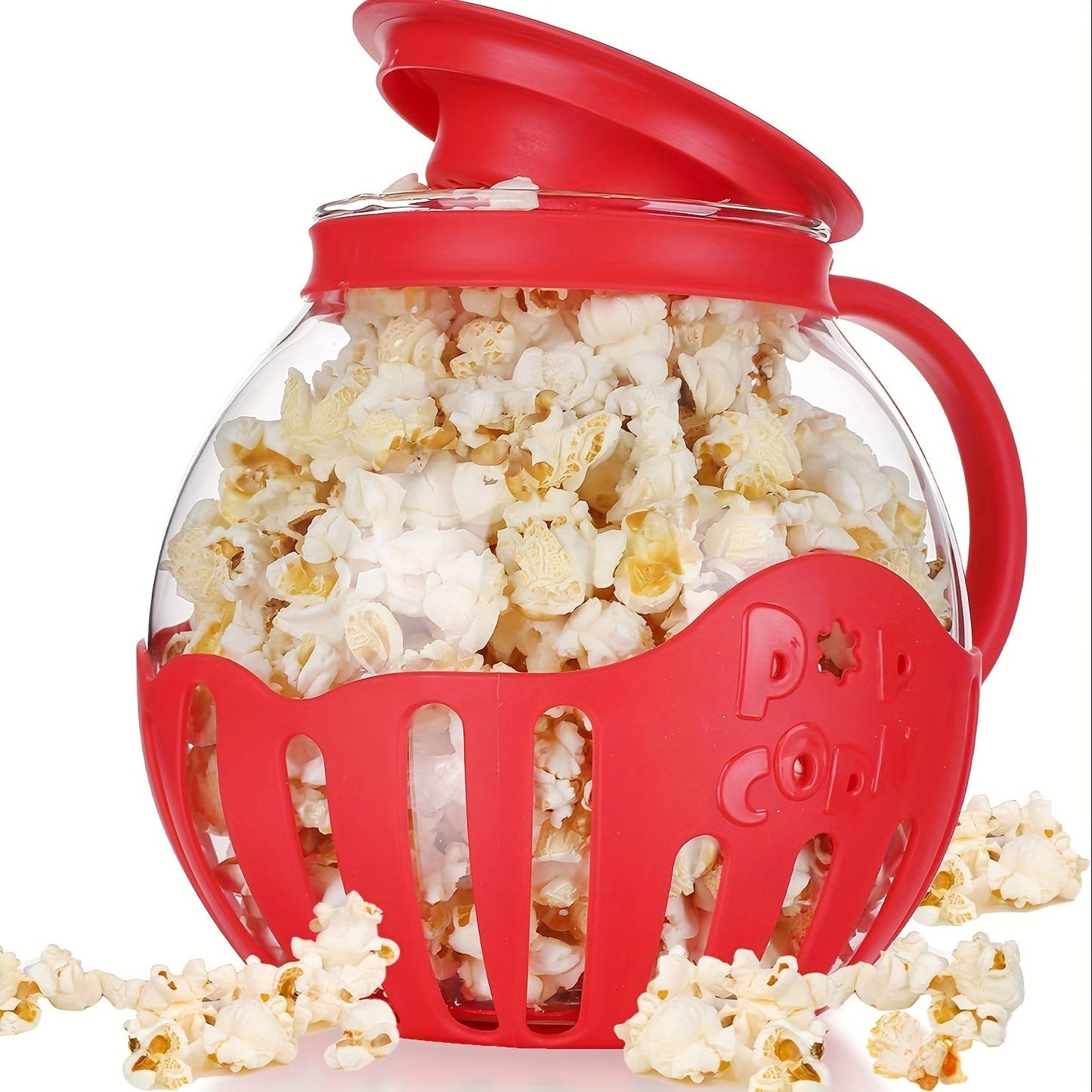 The Micro-Pop Microwave Popcorn Popper holds 2.25 quarts and is made of durable borosilicate glass, perfect for making hot air popcorn in the microwave.