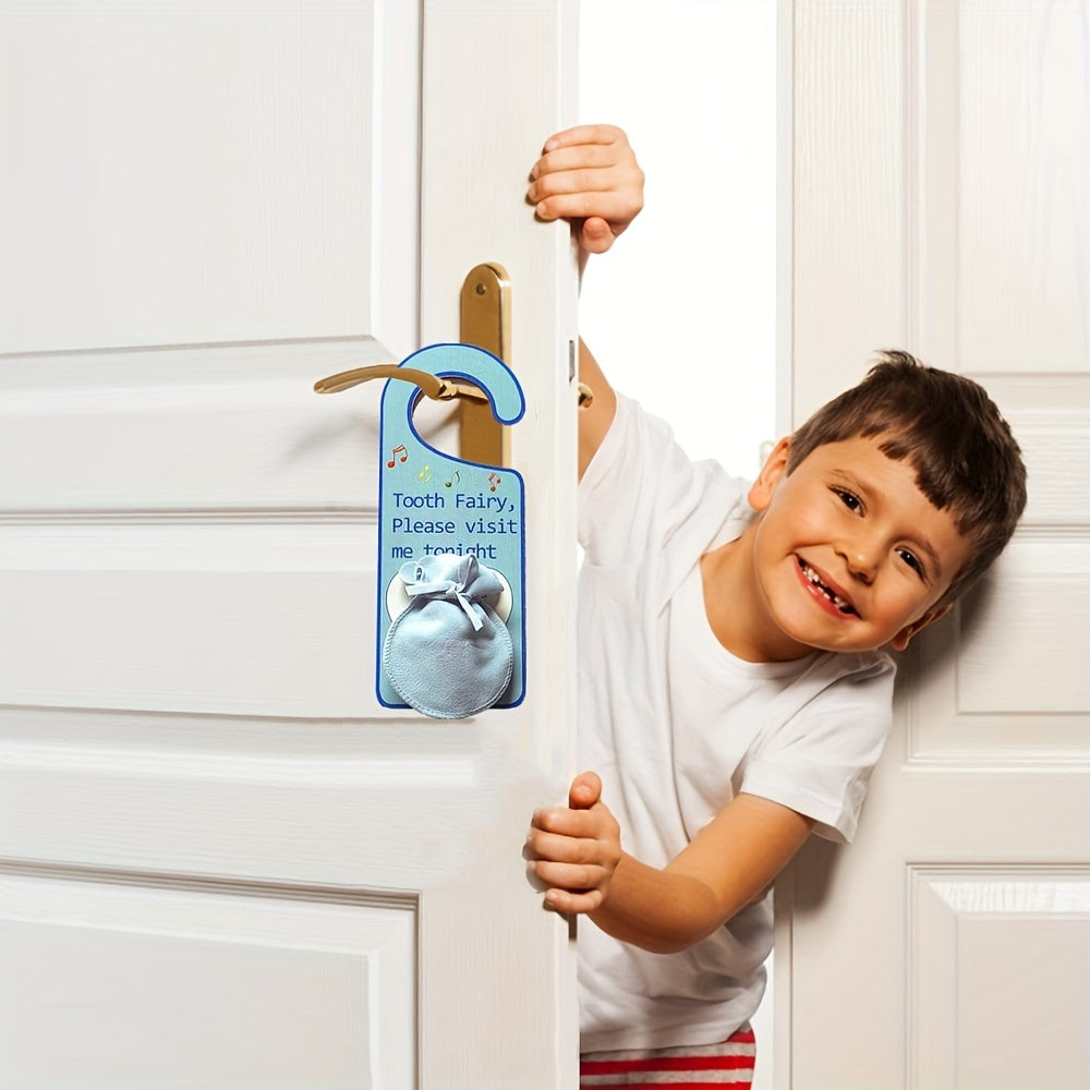 Magical Tooth Fairy Door Hanger - Pillow Pouch for Kids' Lost Teeth, Ideal Present for Boys & Girls (1 piece)