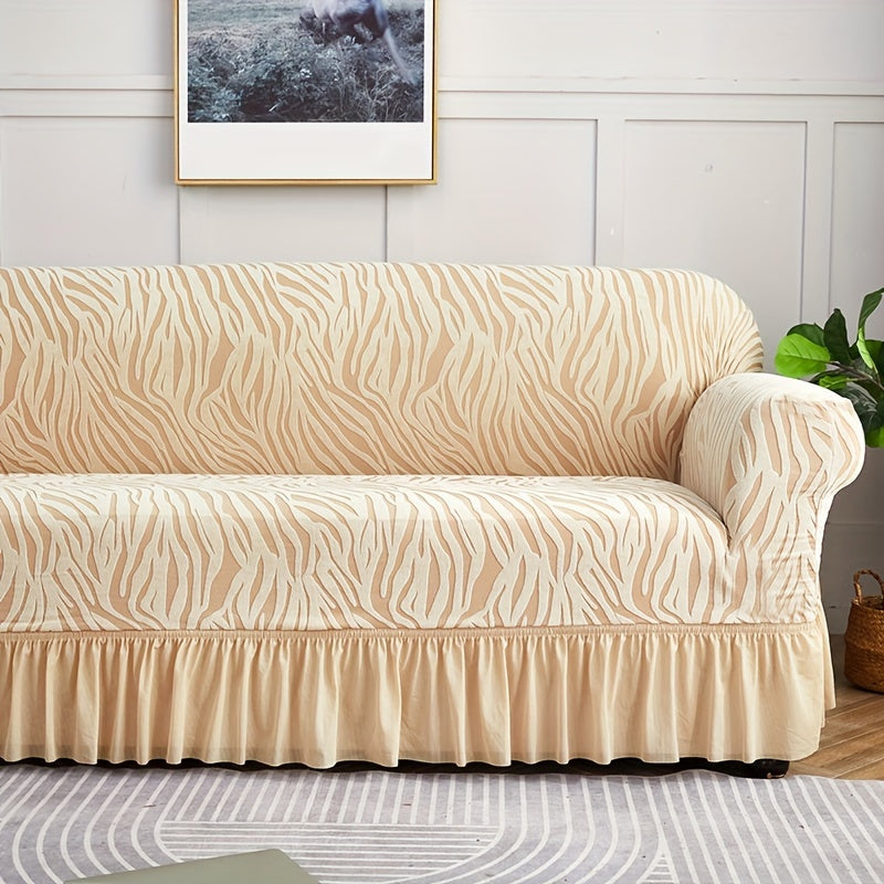 Stretch integrated sofa slipcover for home decor protection.