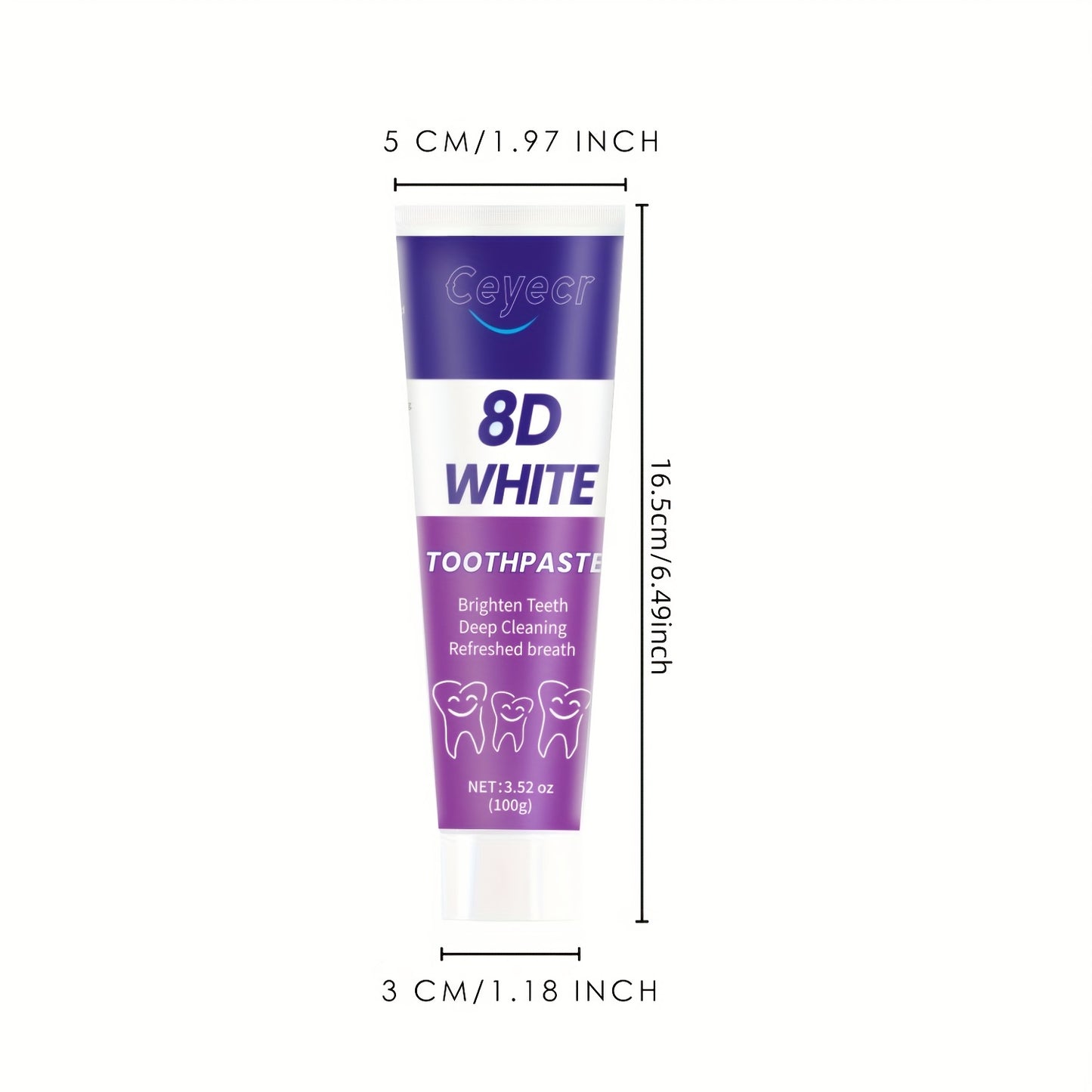 100g Ceyecr 8D White Toothpaste - Brightens teeth, freshens breath, and promotes gum health.