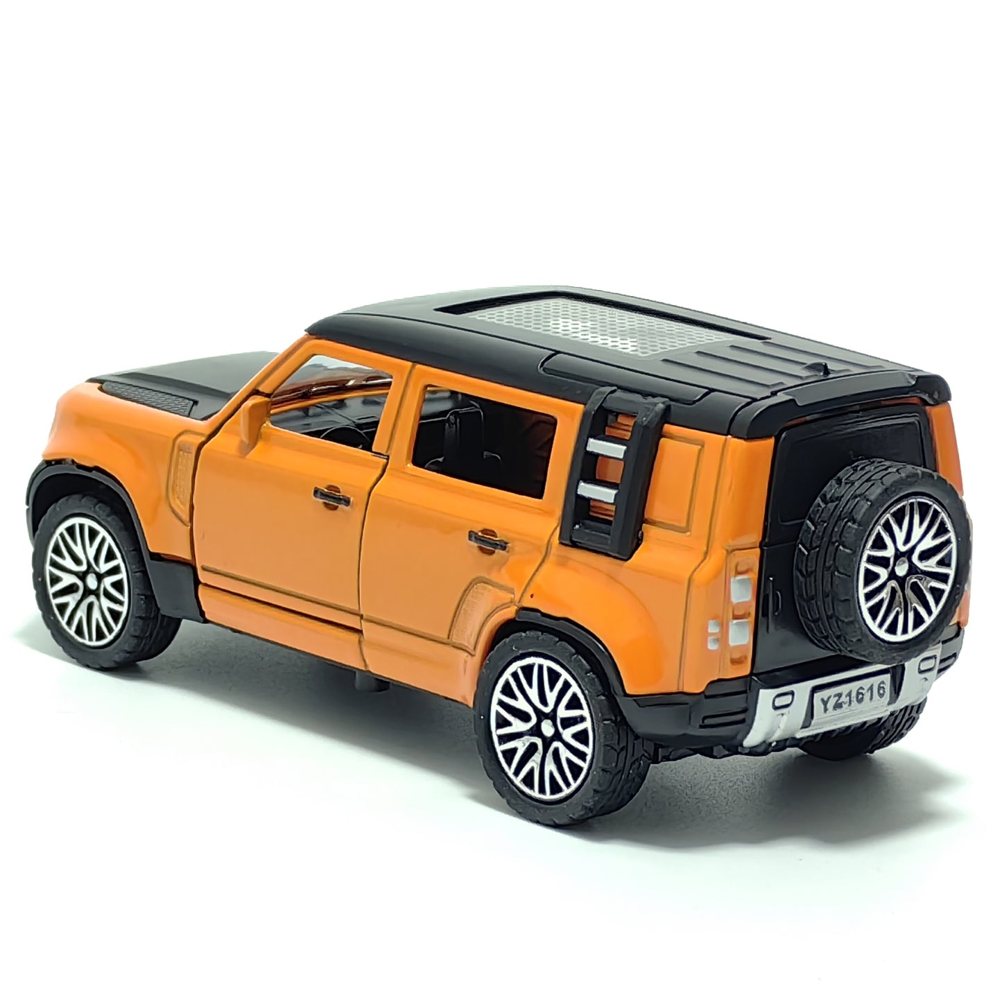 Blue and black Alloy Sports Car model with opening doors, detailed off-road vehicle toy, perfect for display and cute winter car accessory.