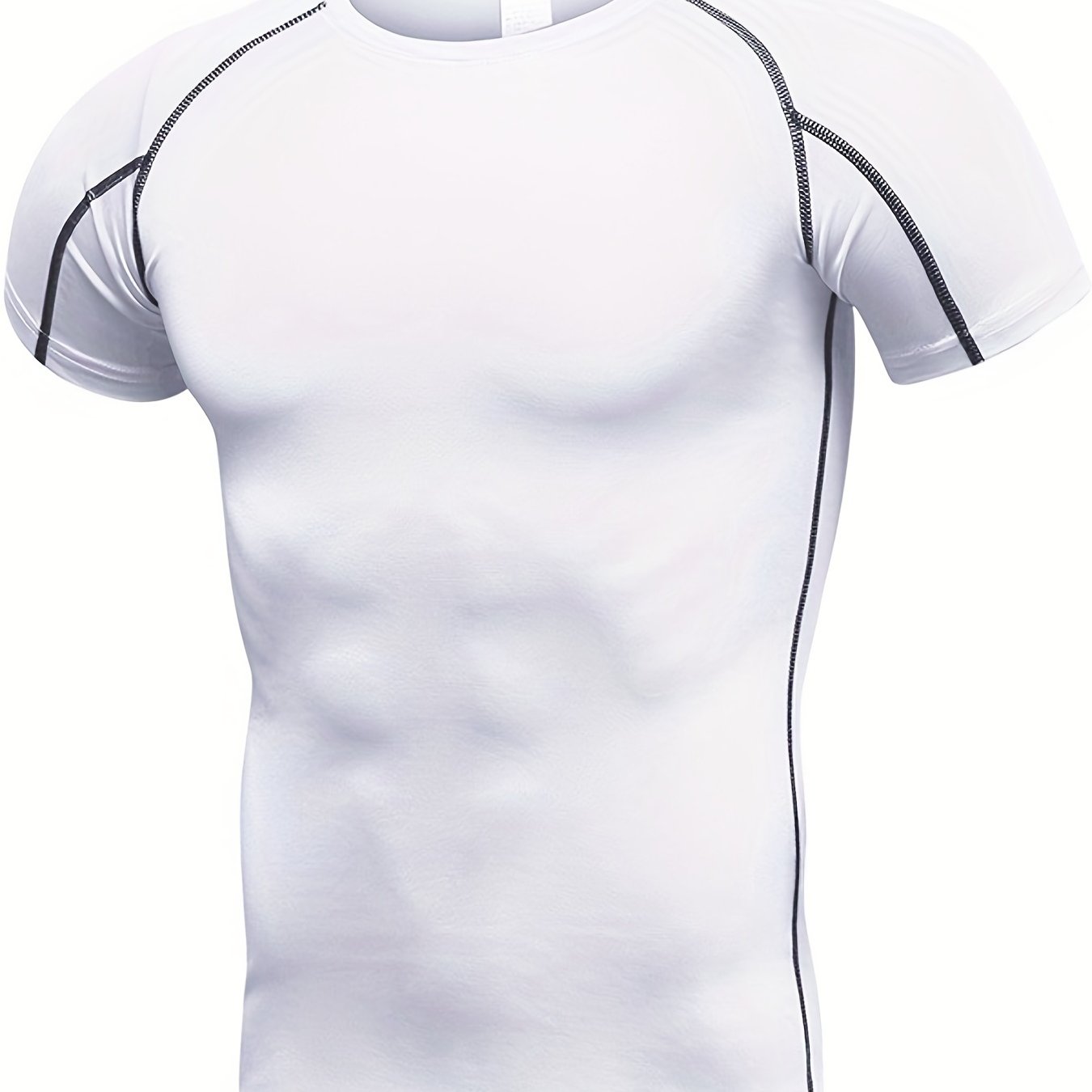 Men's Tight Short Sleeve Outdoor Running Basketball Fitness Training Quick-drying Crew Neck T-shirt