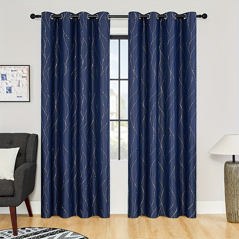 1 piece of geometric pattern curtain with heat insulating properties, featuring an oil print design for blackout purposes. This curtain has grommet top details and is suitable for home decor in the bedroom, living room, office, and study room.