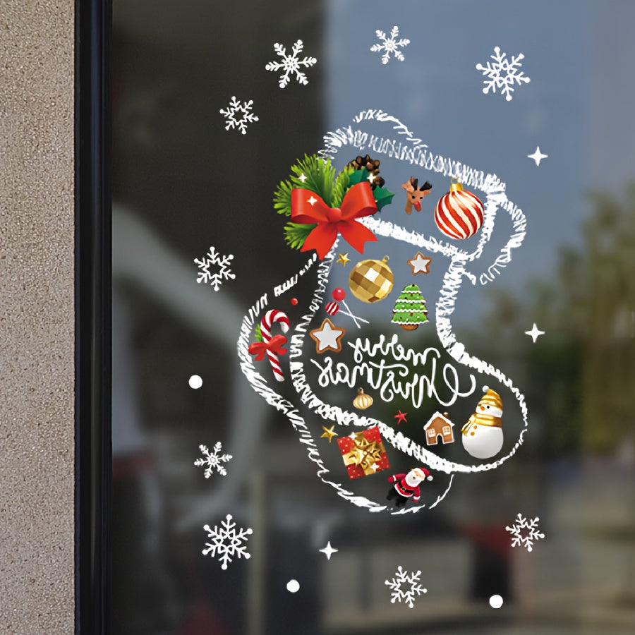 Get into the Holiday Spirit with Christmas Window Clings - Beautiful Festive Decorations for Home & Shop Windows, Easy Self-Adhesive PVC Stickers, 5mil Thick