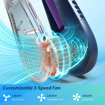 The SWEETFULL Portable Neck Fan is a convenient and versatile cooling solution. It is USB rechargeable and has a bladeless design for a quieter operation. With 3-speed adjustable settings, this fan provides powerful cooling wherever you go. Its ergonomic